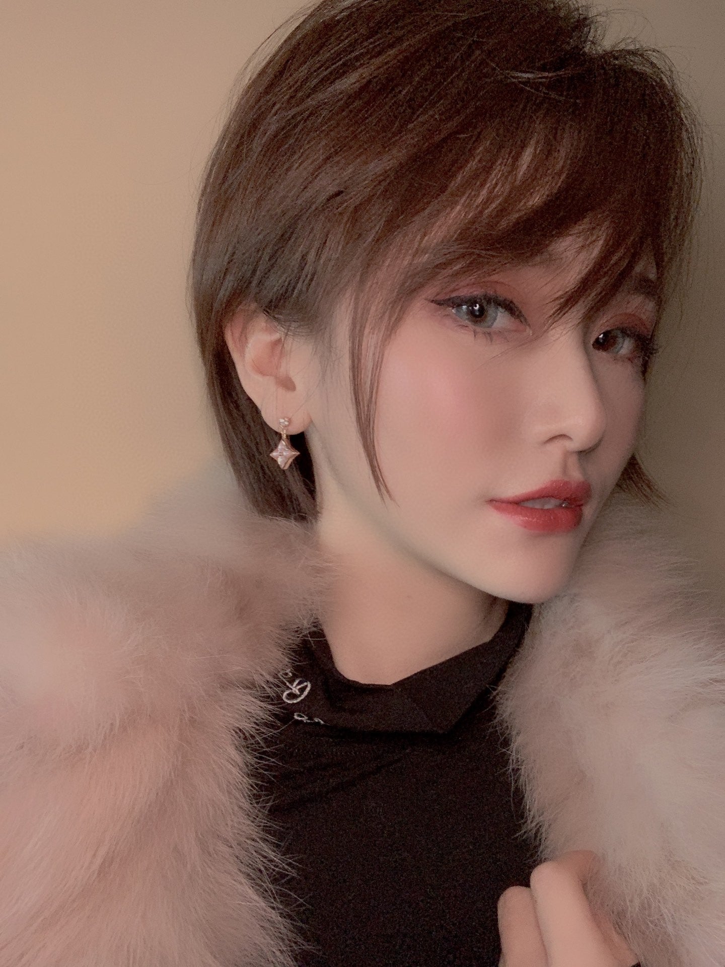 [Eterna Jewels]DOUBLE STAR ROSÉGOLD MOP TROPFENOHRRINGE