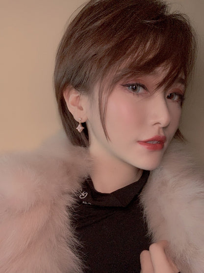 [Eterna Jewels]DOUBLE STAR ROSÉGOLD MOP TROPFENOHRRINGE