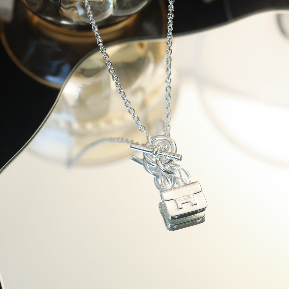 [Eterna Jewels]POP H-ANHÄNGER SILBERNE HALSKETTE