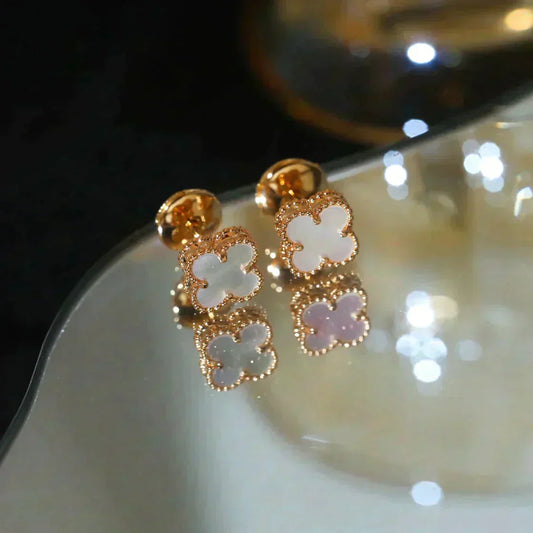 [Eterna Jewels]KLEE MINI 9,5MM WEISSE PERLMUTT OHRRINGE