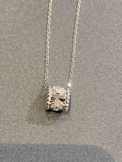 [Eterna Jewels]PERLEE ANHÄNGER SILBER DIAMANTEN HALSKETTE