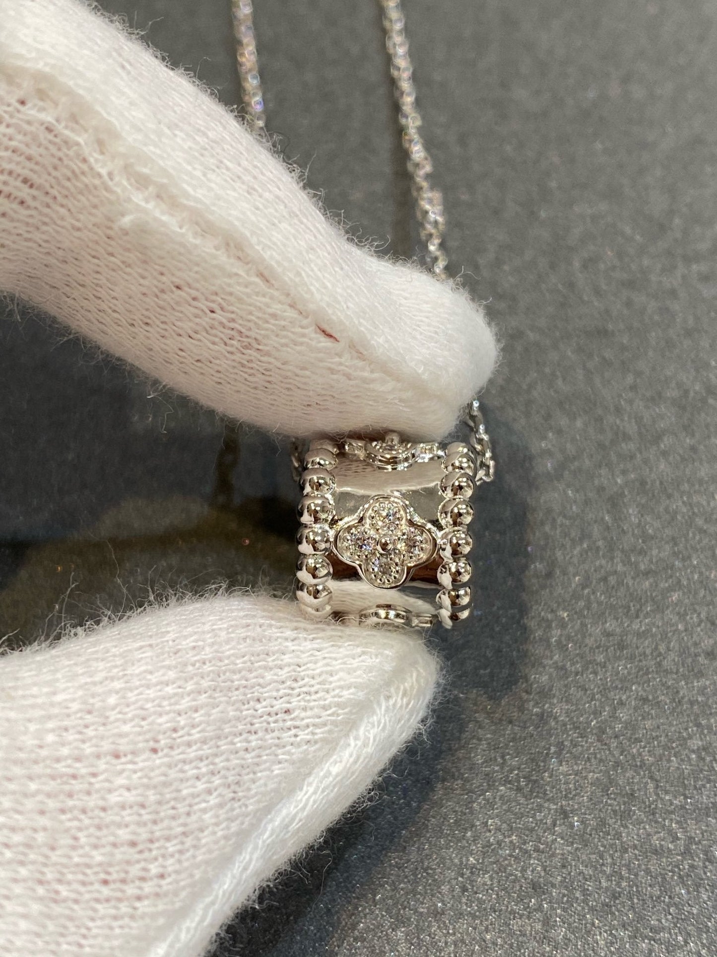 [Eterna Jewels]PERLEE ANHÄNGER SILBER DIAMANTEN HALSKETTE