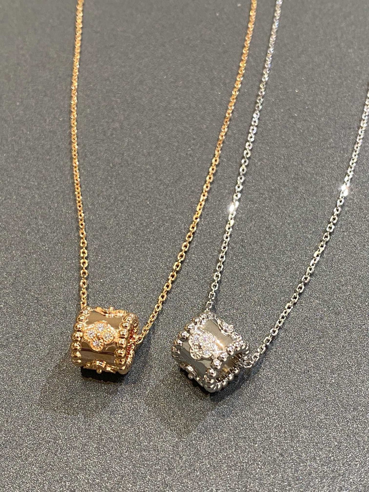 [Eterna Jewels]PERLEE ANHÄNGER SILBER DIAMANTEN HALSKETTE