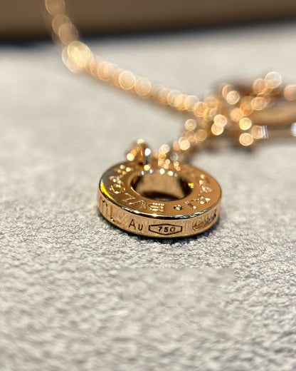 [Eterna Jewels]DREAM MALACHIT DIAMANTEN PAVÉ ROSÉGOLD HALSKETTE