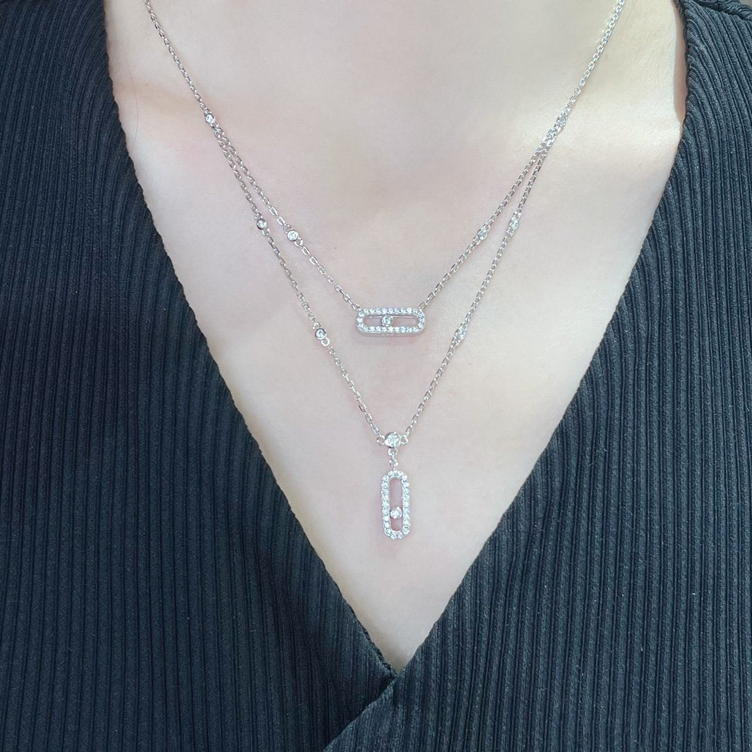 [Eterna Jewels]HALSKEKETTE MIT 2 REIHE DIAMANTEN