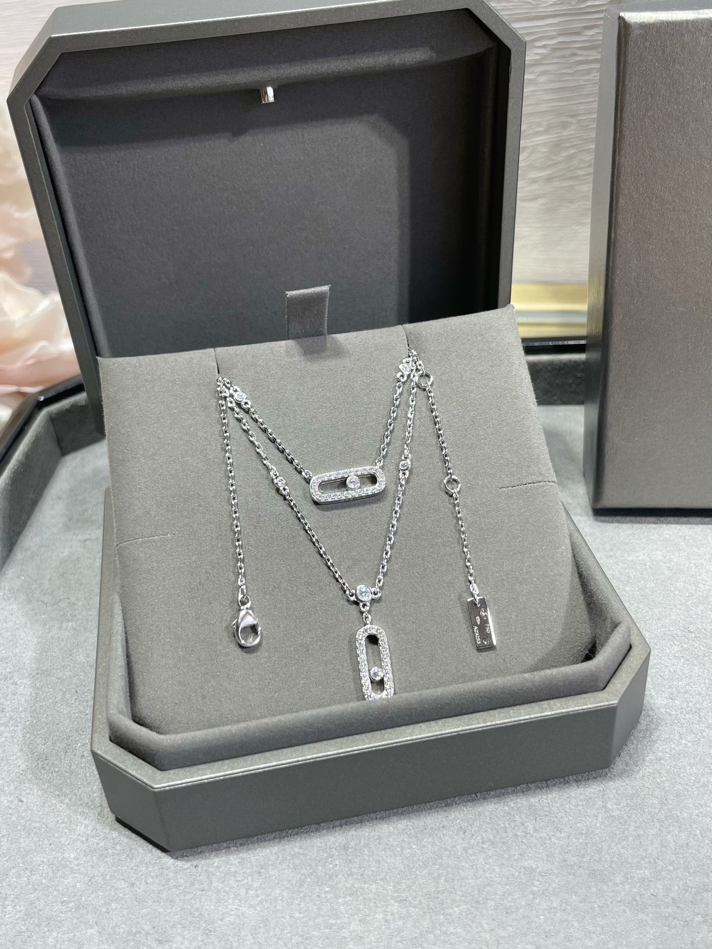 [Eterna Jewels]HALSKEKETTE MIT 2 REIHE DIAMANTEN
