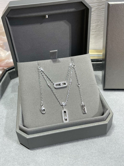 [Eterna Jewels]HALSKEKETTE MIT 2 REIHE DIAMANTEN