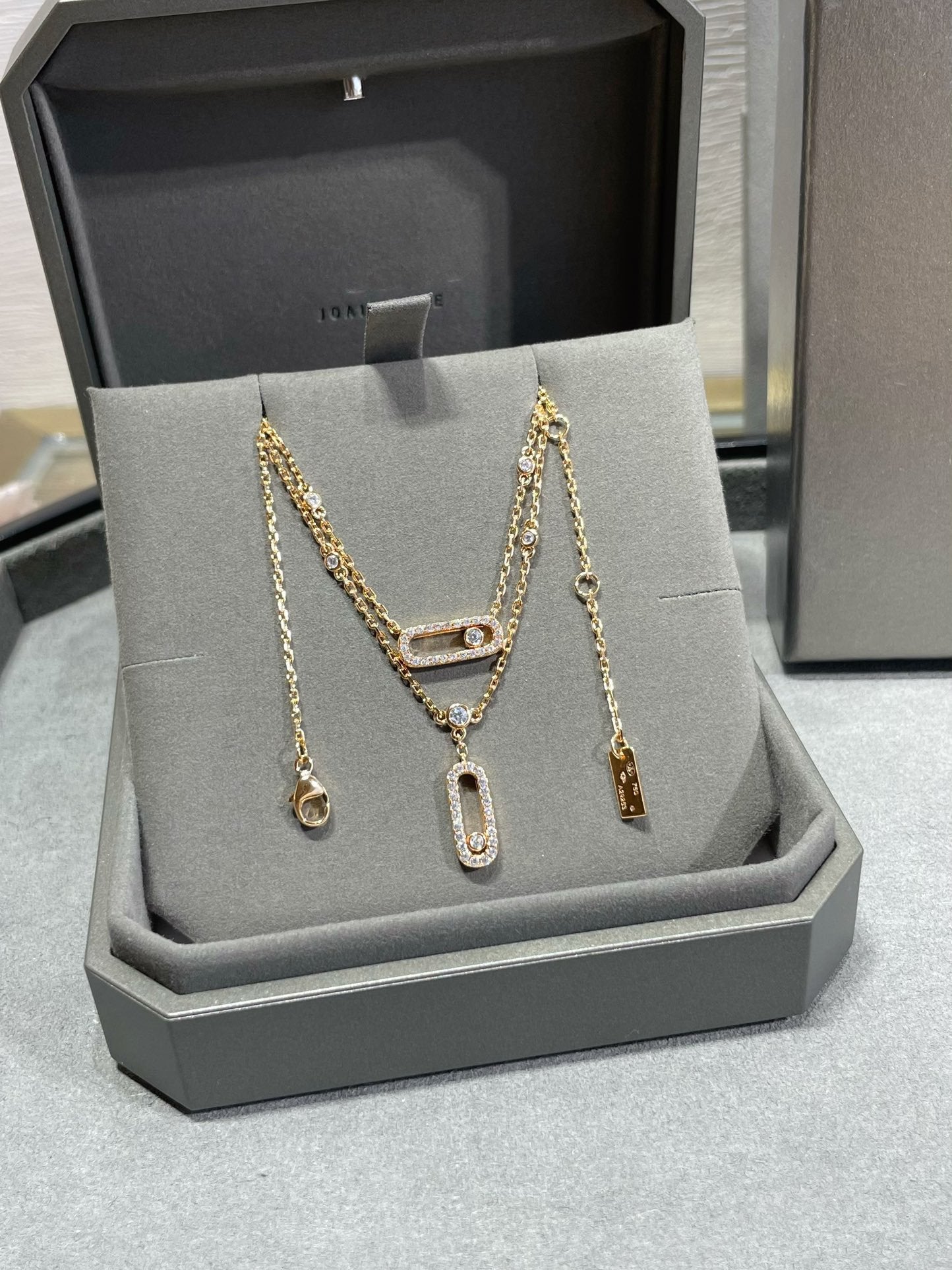 [Eterna Jewels]HALSKEKETTE MIT 2 REIHE DIAMANTEN