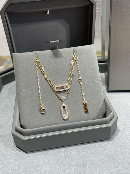 [Eterna Jewels]HALSKEKETTE MIT 2 REIHE DIAMANTEN
