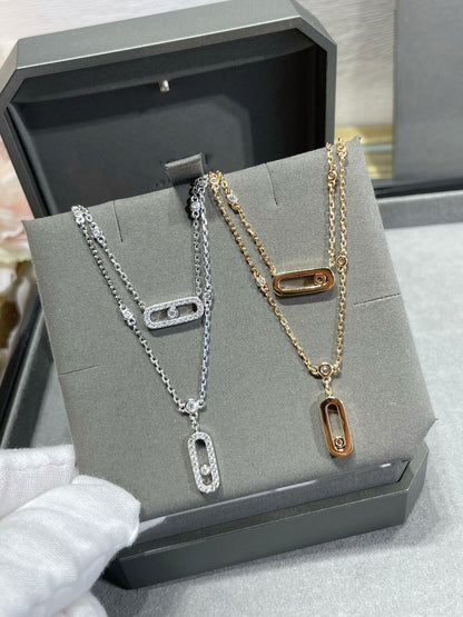 [Eterna Jewels]HALSKEKETTE MIT 2 REIHE DIAMANTEN