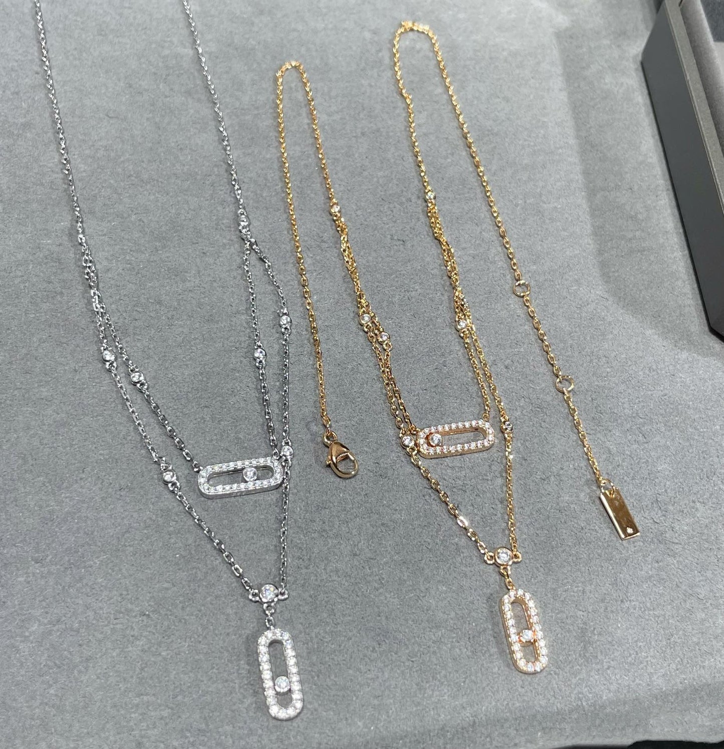 [Eterna Jewels]HALSKEKETTE MIT 2 REIHE DIAMANTEN