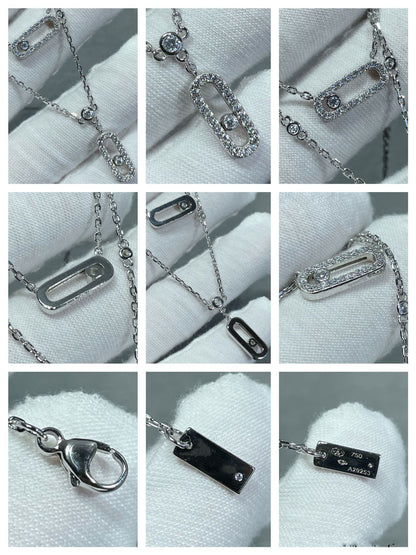 [Eterna Jewels]HALSKEKETTE MIT 2 REIHE DIAMANTEN