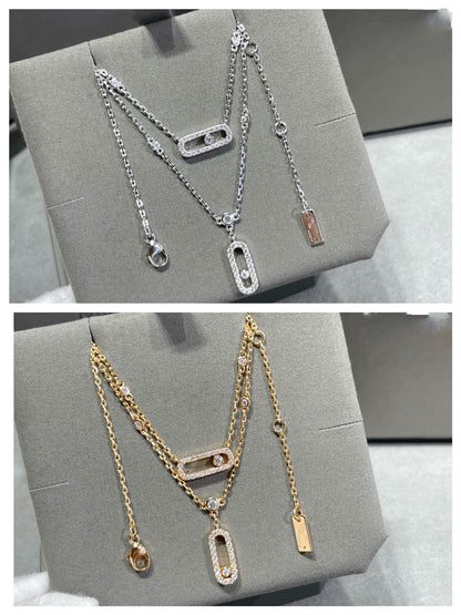 [Eterna Jewels]HALSKEKETTE MIT 2 REIHE DIAMANTEN