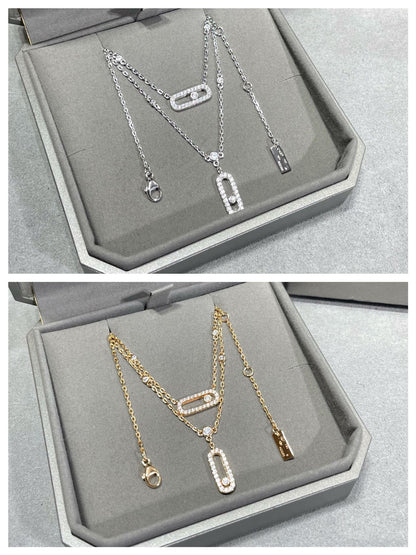 [Eterna Jewels]HALSKEKETTE MIT 2 REIHE DIAMANTEN