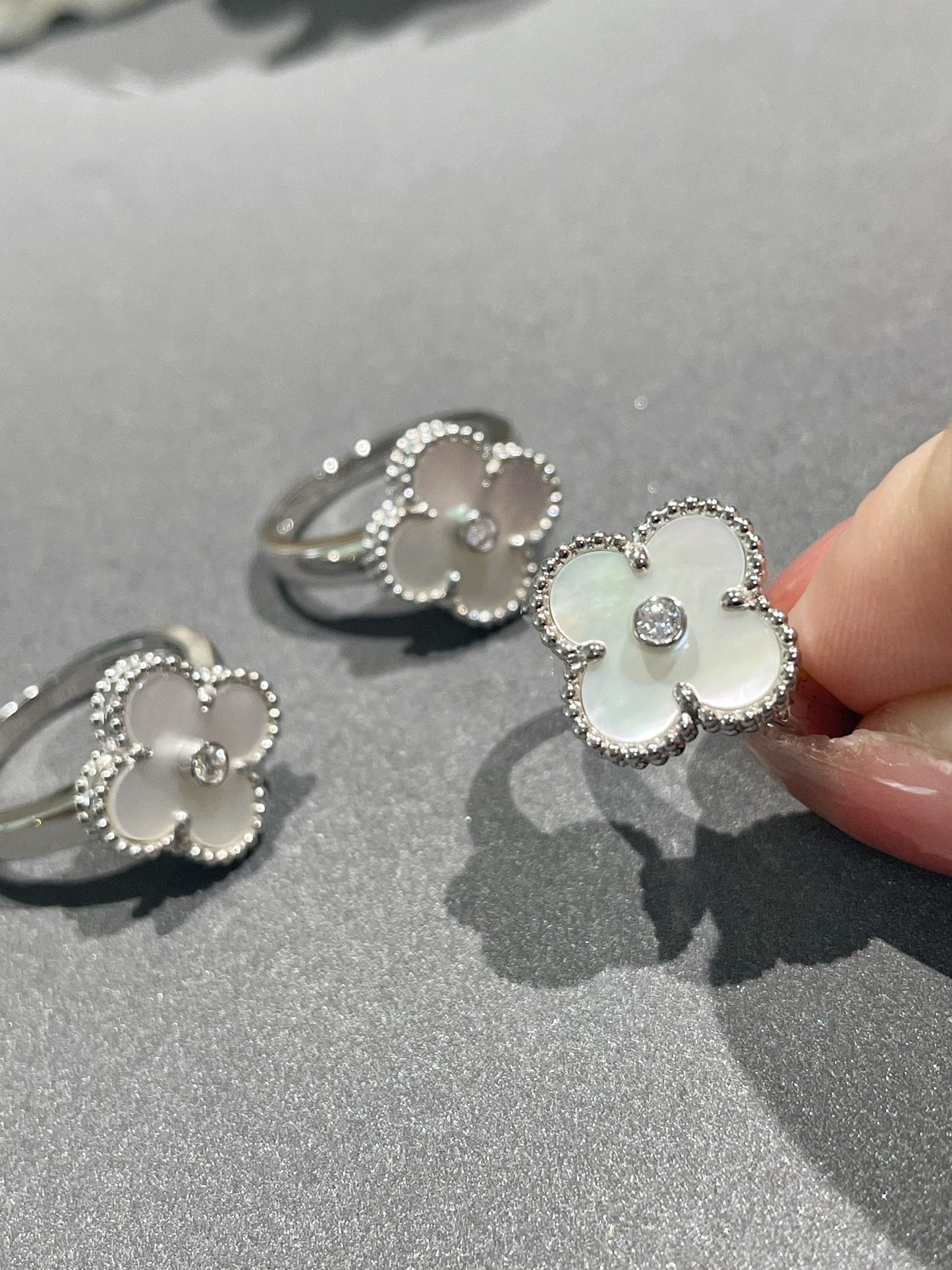 [Eterna Jewels]KLEEB LÜNETTE SILBER MOP DIAMANTENRING
