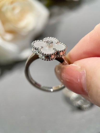 [Eterna Jewels]KLEEB LÜNETTE SILBER MOP DIAMANTENRING