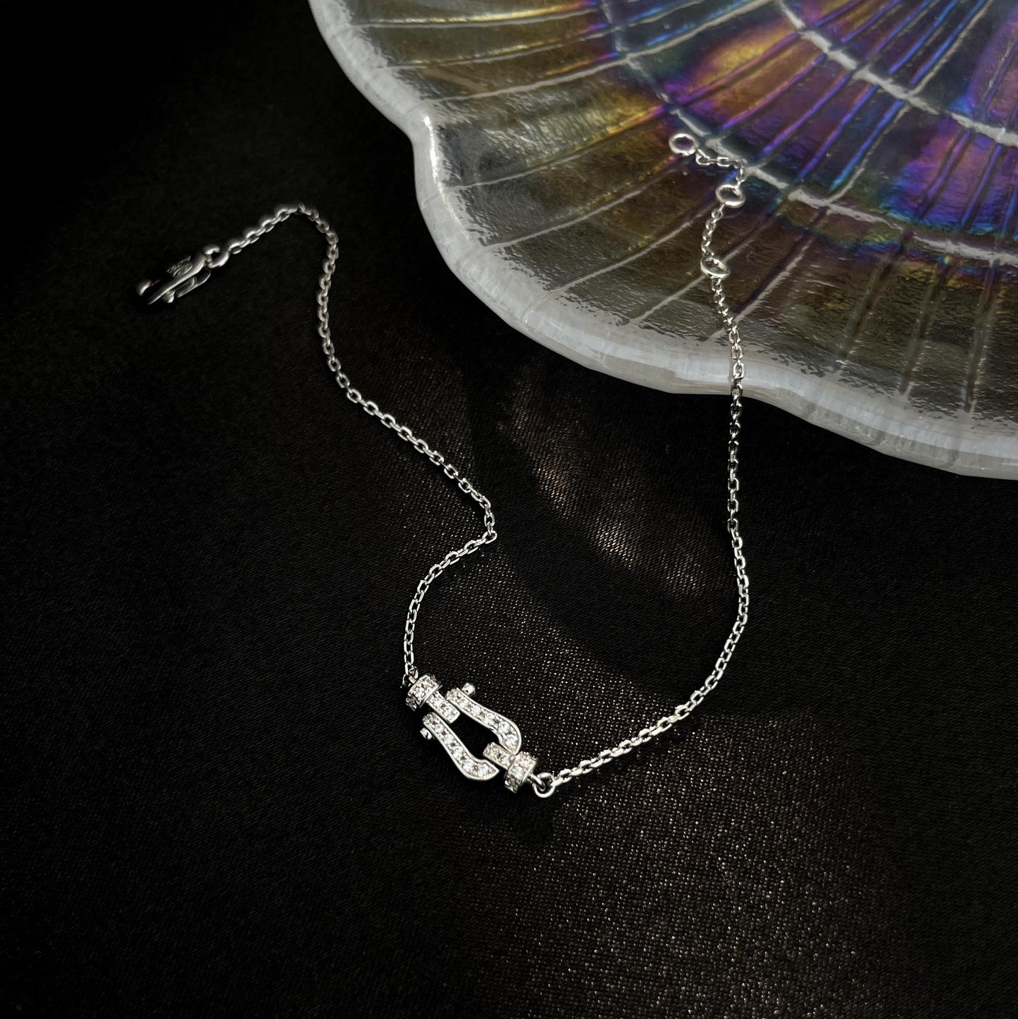 [Eterna Jewels]FORCE 10 VOLLBESETZTE DIAMANTSCHNALLE GLIEDERHALSKEITE MINI MODELL