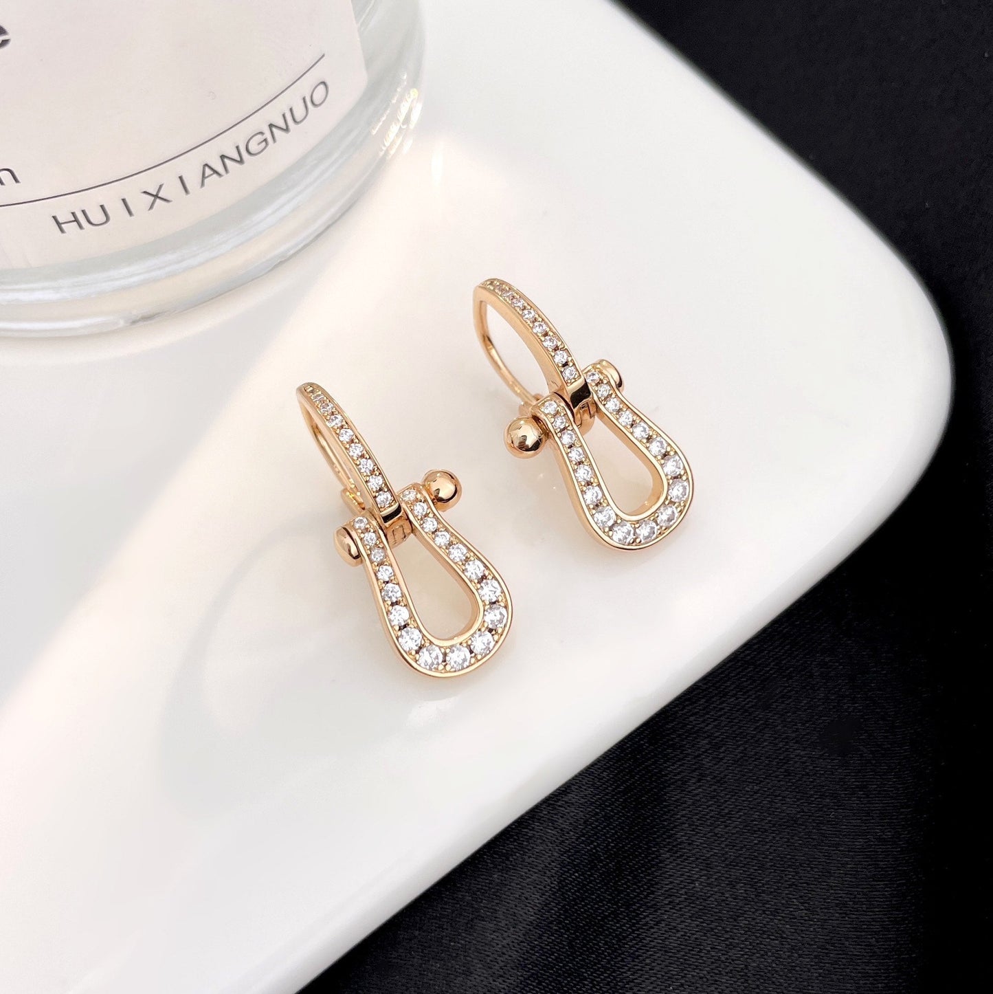 [Eterna Jewels]FORCE 10 OHRRINGE MIT VOLLSTÄNDIGER DIAMANTBESETZUNG, MITTELGROSSES MODELL