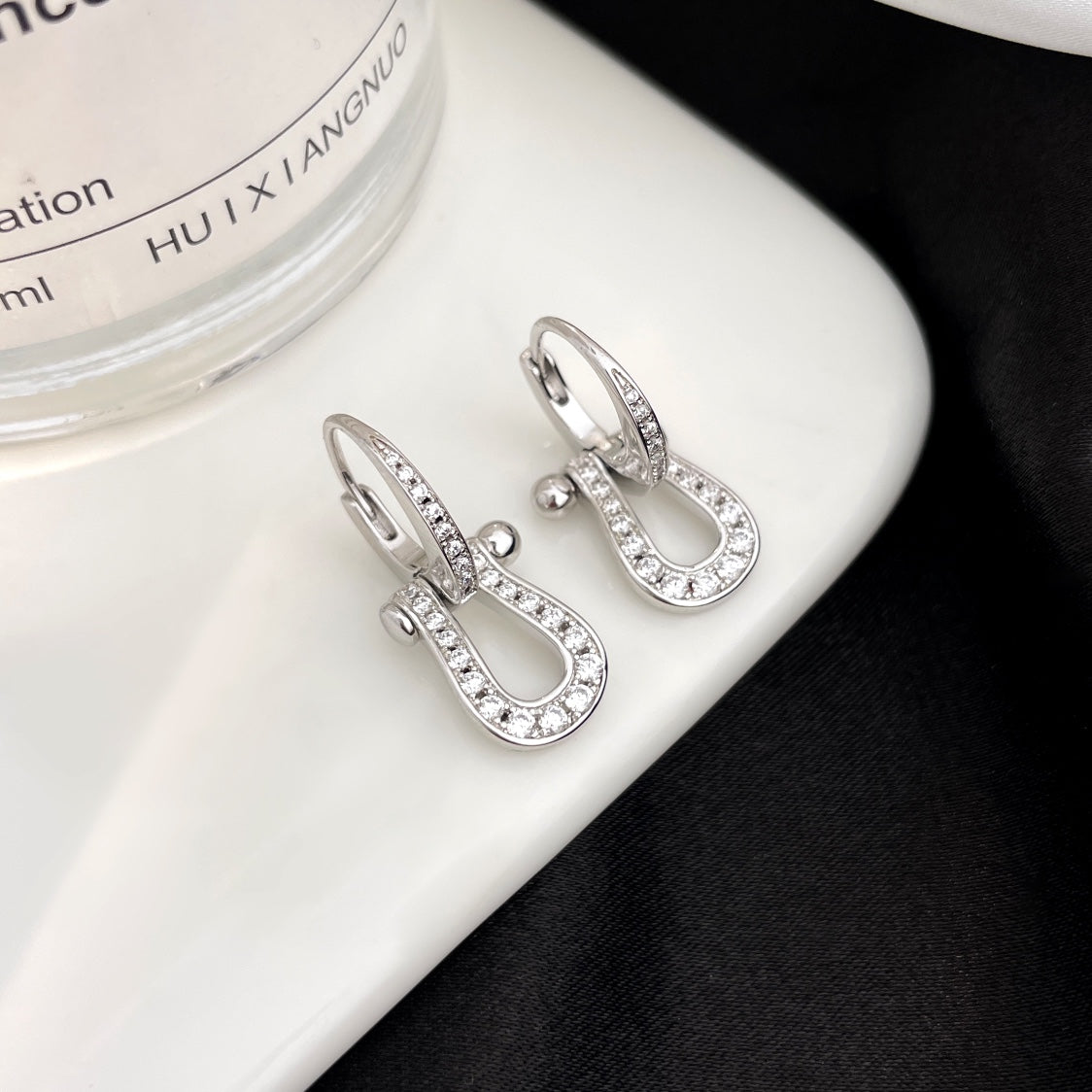 [Eterna Jewels]FORCE 10 OHRRINGE MIT VOLLSTÄNDIGER DIAMANTBESETZUNG, MITTELGROSSES MODELL