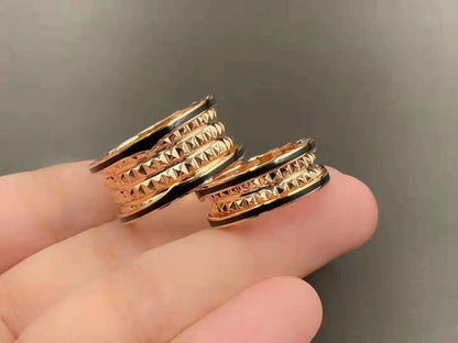[Eterna Jewels]ZERO 1 ROCK SCHWARZE KERAMIK ROSÉGOLD GROSSES MODELL