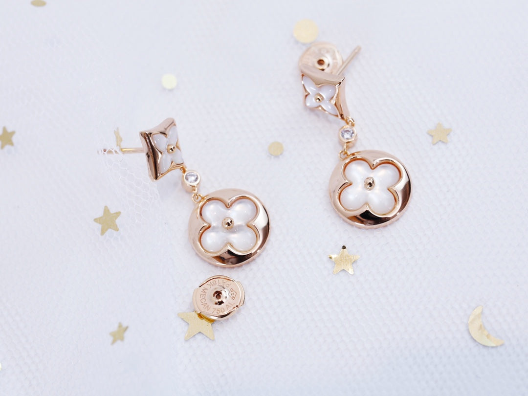 [Eterna Jewels]STAR AND SUN ROSÉGOLDENE MOP-HÄNGEOHRRINGE