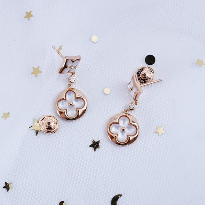 [Eterna Jewels]STAR AND SUN ROSÉGOLDENE MOP-HÄNGEOHRRINGE