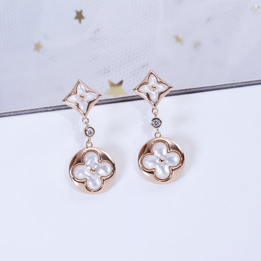 [Eterna Jewels]STAR AND SUN ROSÉGOLDENE MOP-HÄNGEOHRRINGE