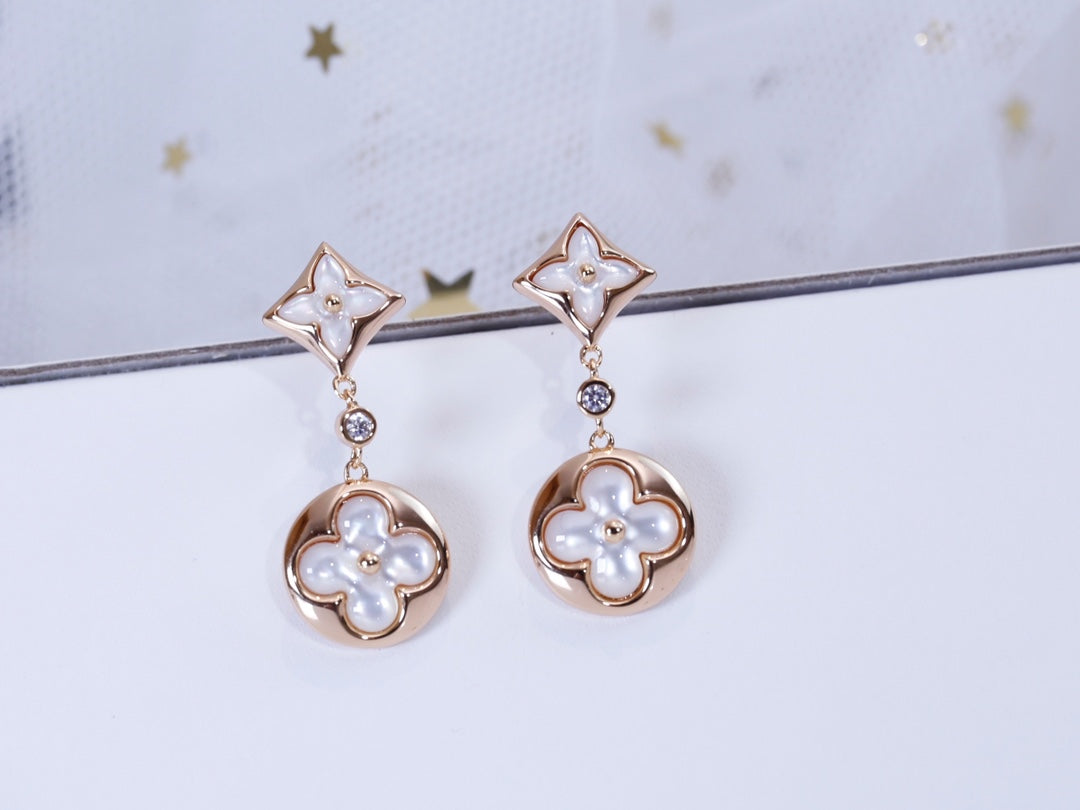 [Eterna Jewels]STAR AND SUN ROSÉGOLDENE MOP-HÄNGEOHRRINGE