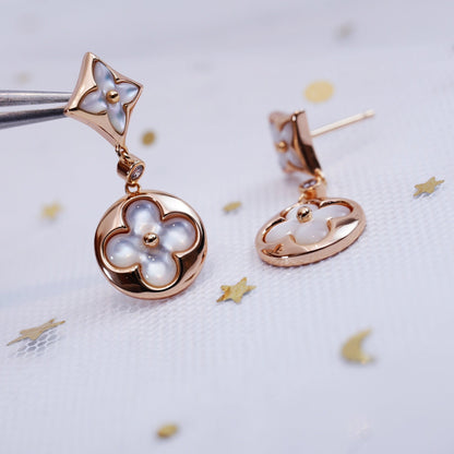 [Eterna Jewels]STAR AND SUN ROSÉGOLDENE MOP-HÄNGEOHRRINGE