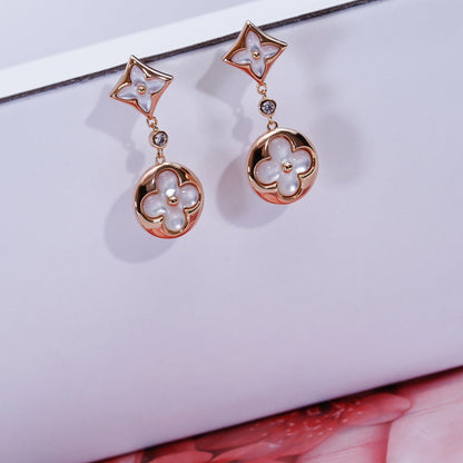 [Eterna Jewels]STAR AND SUN ROSÉGOLDENE MOP-HÄNGEOHRRINGE