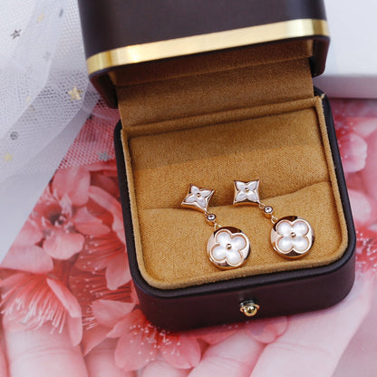 [Eterna Jewels]STAR AND SUN ROSÉGOLDENE MOP-HÄNGEOHRRINGE
