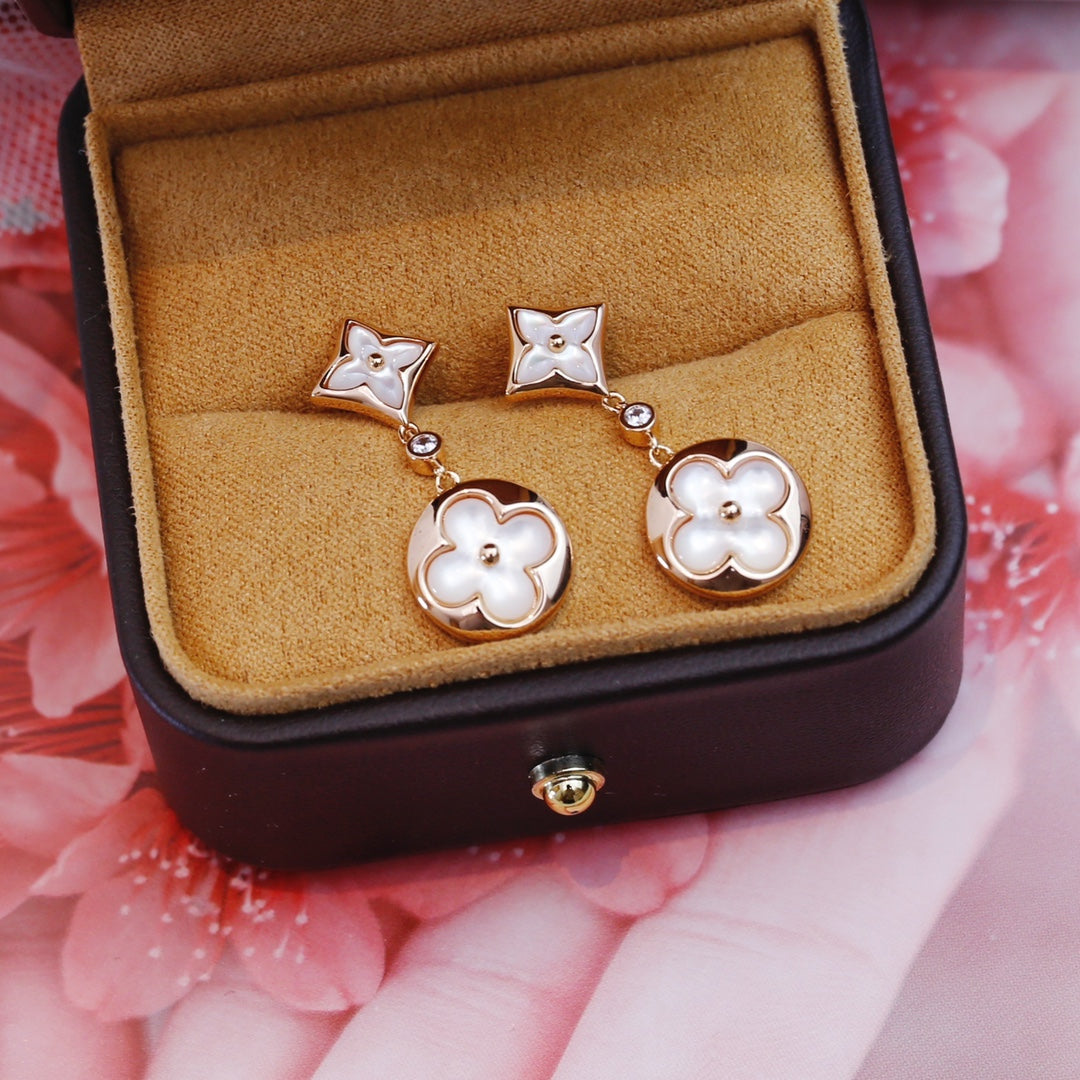 [Eterna Jewels]STAR AND SUN ROSÉGOLDENE MOP-HÄNGEOHRRINGE