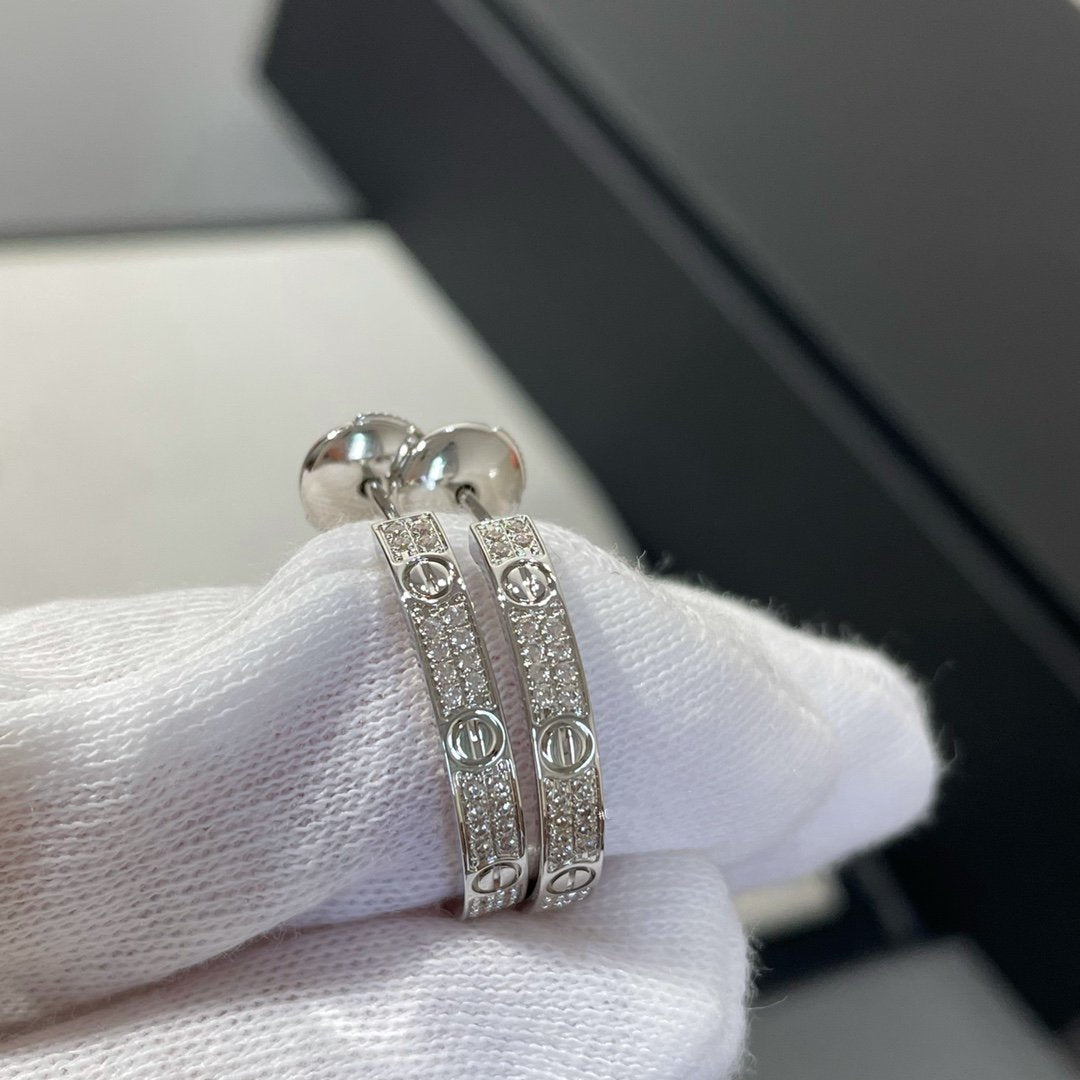 [Eterna Jewels]LOVE DIAMOND SILVER CREOLEN