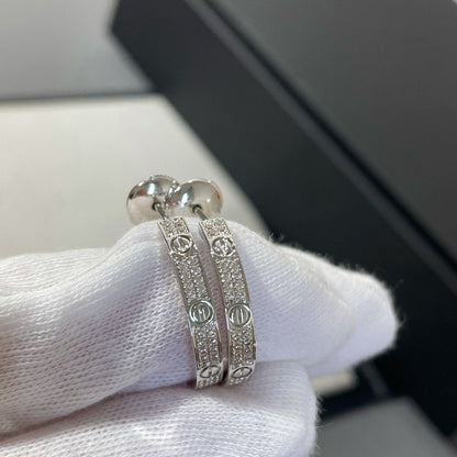[Eterna Jewels]LOVE DIAMOND SILVER CREOLEN