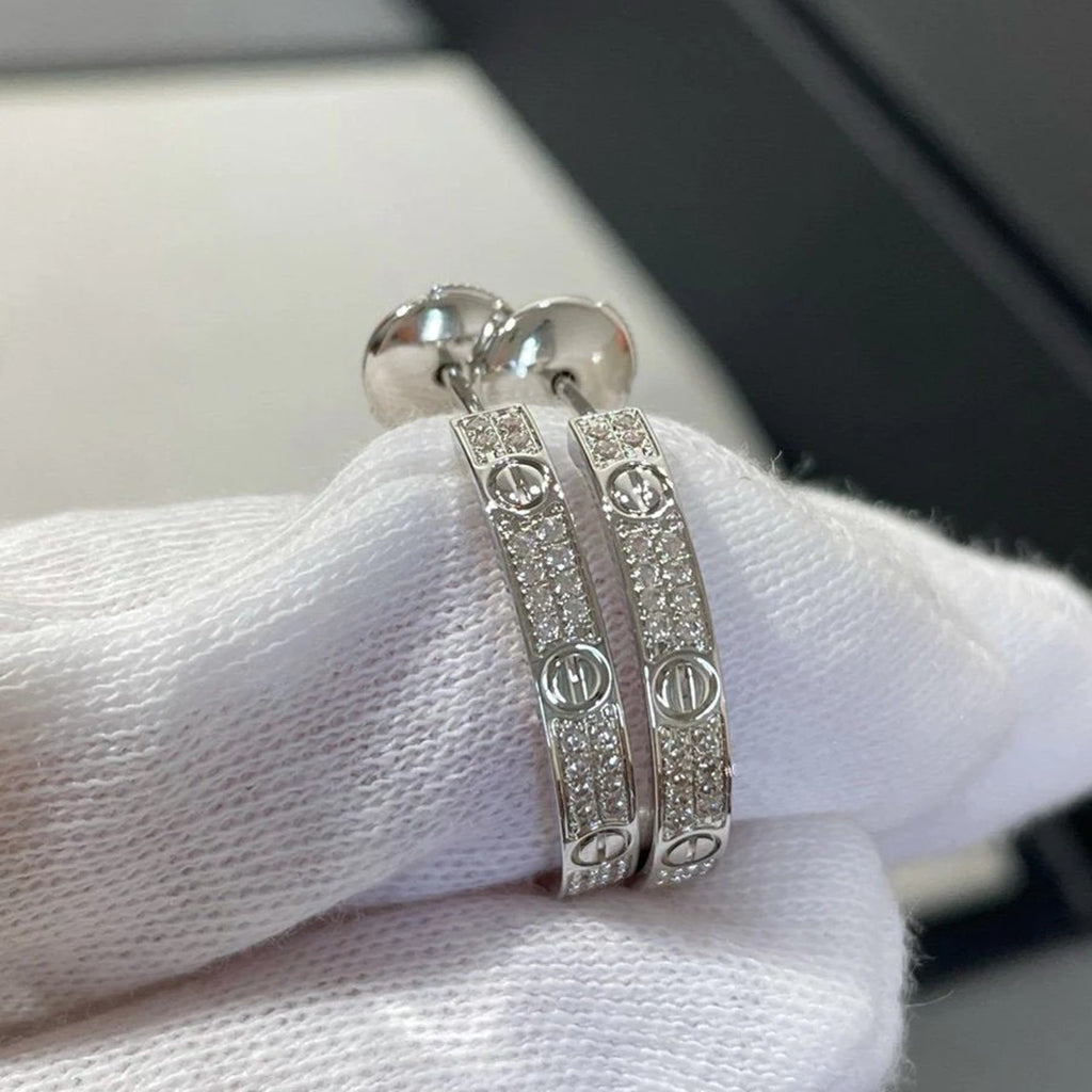 [Eterna Jewels]LOVE EARRINGS 3.6MM DIAMOND PAVED