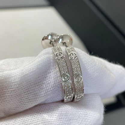 [Eterna Jewels]LOVE EARRINGS 3.6MM DIAMOND PAVED