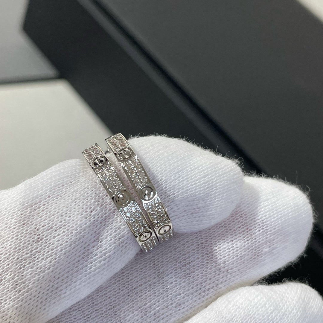 [Eterna Jewels]LOVE DIAMOND SILVER CREOLEN