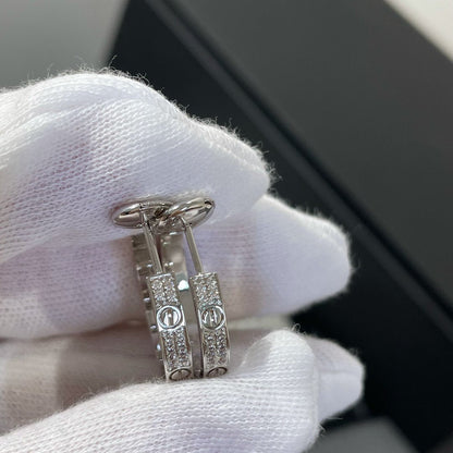 [Eterna Jewels]LOVE DIAMOND SILVER CREOLEN