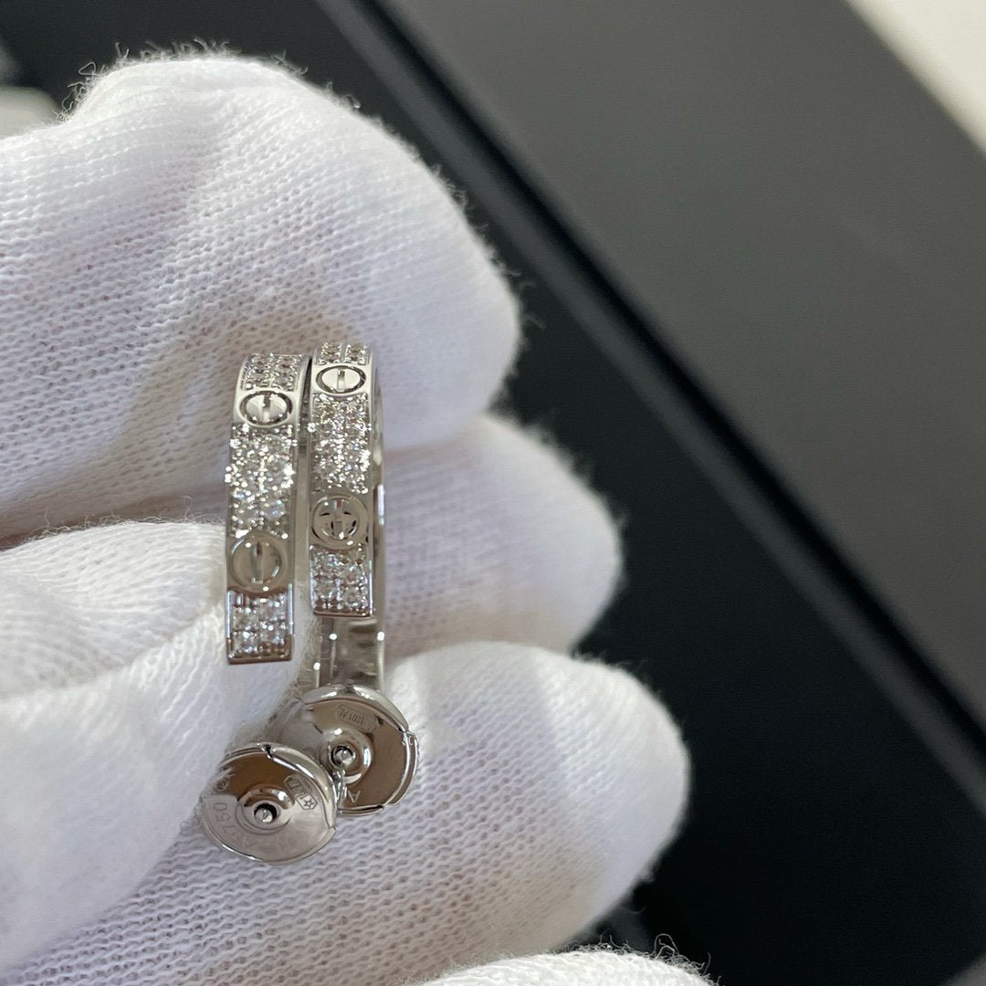 [Eterna Jewels]LOVE DIAMOND SILVER CREOLEN