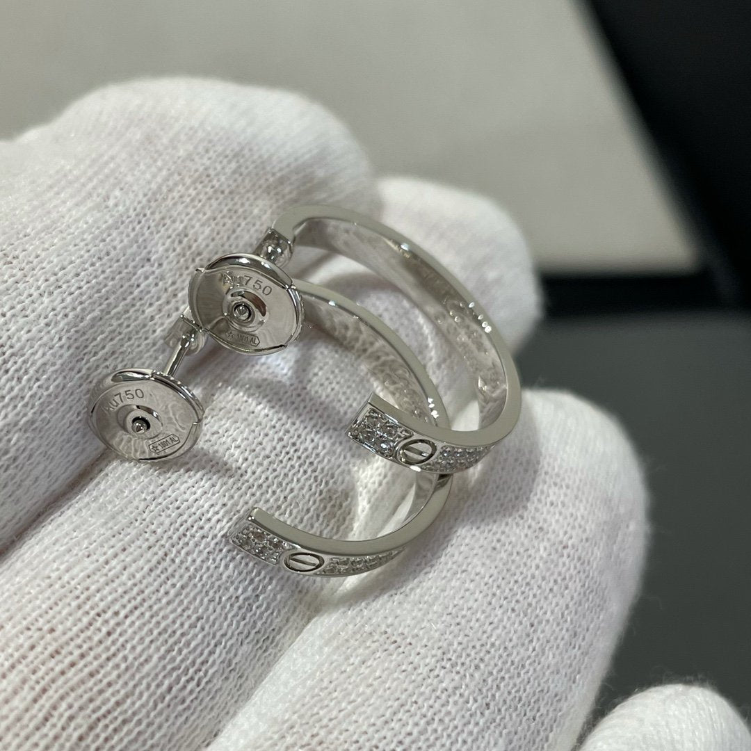 [Eterna Jewels]LOVE DIAMOND SILVER CREOLEN