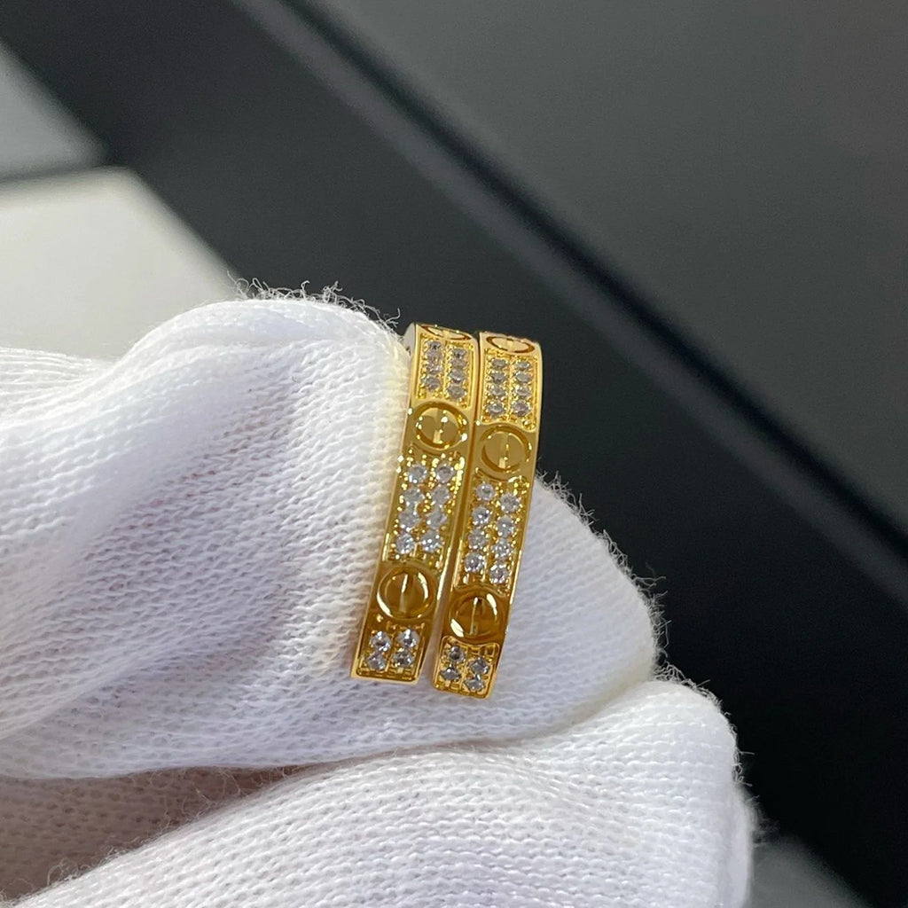 [Eterna Jewels]LOVE EARRINGS 3.6MM DIAMOND PAVED