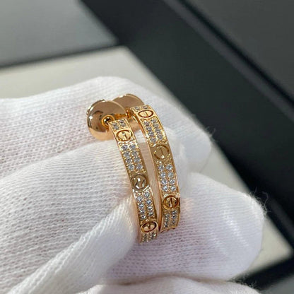 [Eterna Jewels]LOVE EARRINGS 3.6MM DIAMOND PAVED