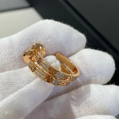 [Eterna Jewels]LOVE EARRINGS 3.6MM DIAMOND PAVED