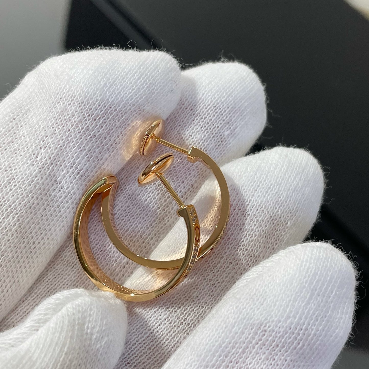 [Eterna Jewels]LOVE DIAMANT ROSÉGOLD CREOLEN