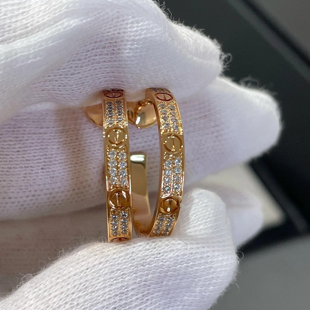 [Eterna Jewels]LOVE EARRINGS 3.6MM DIAMOND PAVED