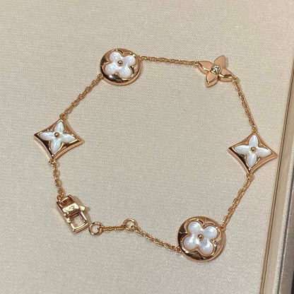 [Eterna Jewels]STERN UND SONNE 5 MOTIV PERLMUTT ROSÉGOLD-ARMBAND