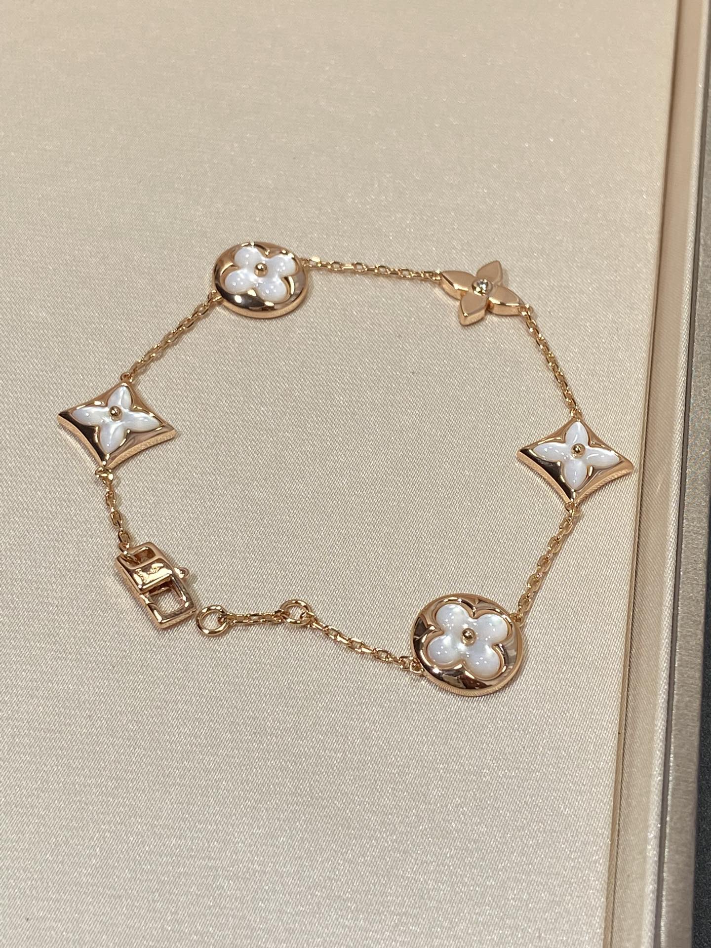 [Eterna Jewels]STERN UND SONNE 5 MOTIV PERLMUTT ROSÉGOLD-ARMBAND