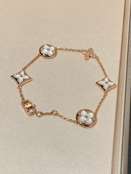[Eterna Jewels]STERN UND SONNE 5 MOTIV PERLMUTT ROSÉGOLD-ARMBAND
