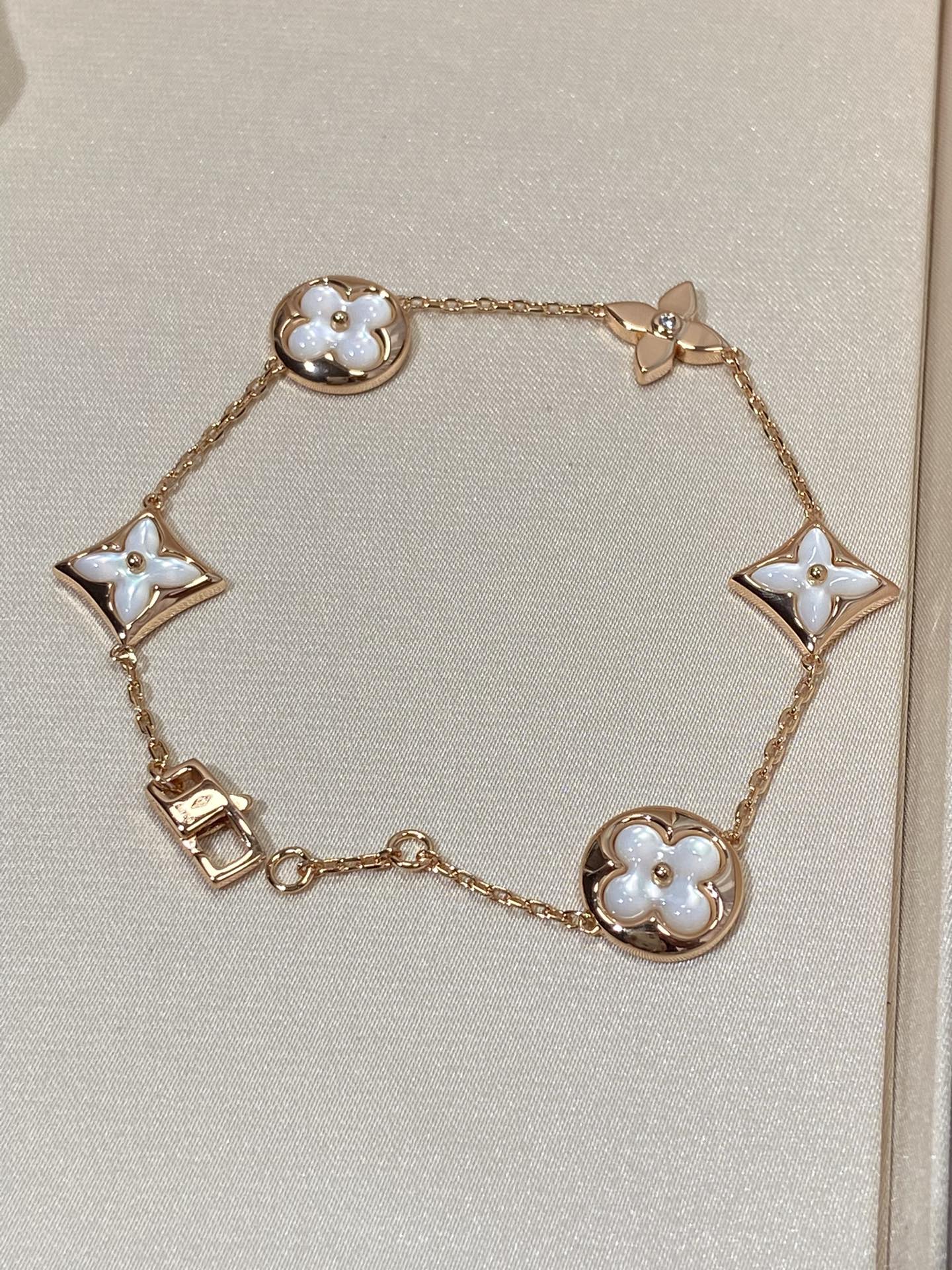 [Eterna Jewels]STERN UND SONNE 5 MOTIV PERLMUTT ROSÉGOLD-ARMBAND