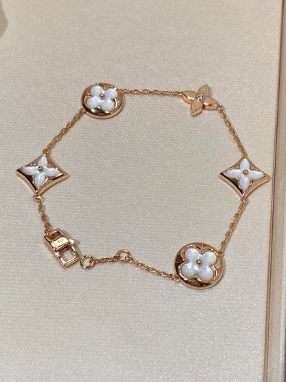 [Eterna Jewels]STERN UND SONNE 5 MOTIV PERLMUTT ROSÉGOLD-ARMBAND